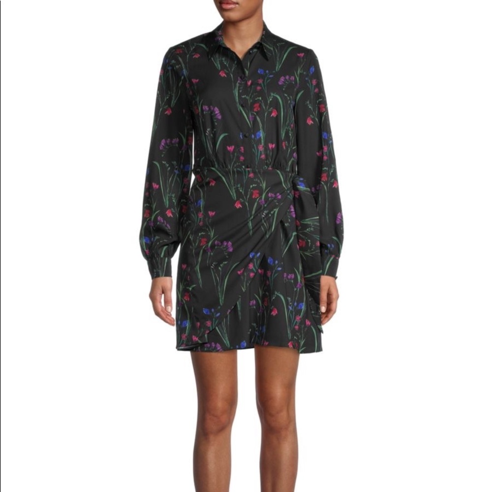 PARKER SIDE-TIE FLORAL SHIRTDRESS IN
WINTER TULIP